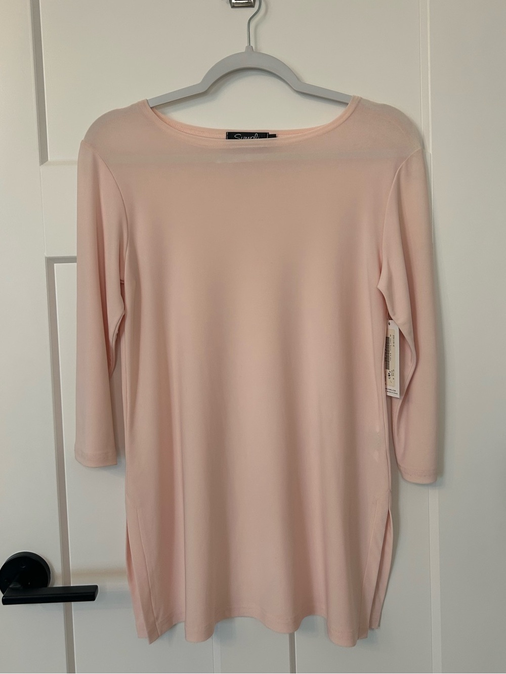 NWT Sympli Nu Ideal Tunic 3/4 Sleeve Blush Size 4 Made Canada